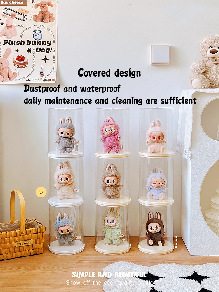 Labubu Display Box Rotating Transparent Labubu Plush Toy Figurine Blind ...