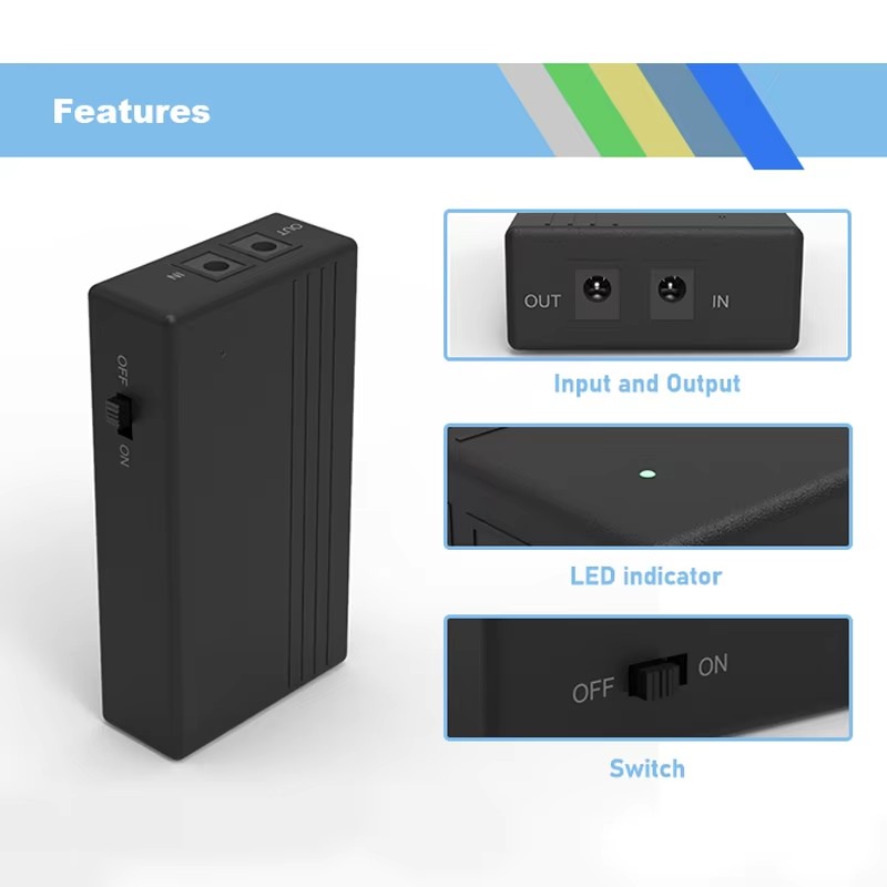Mini UPS Battery Backup 1202A-22.2wh with 1A 2A 5V-12V for Wifi Routers ...