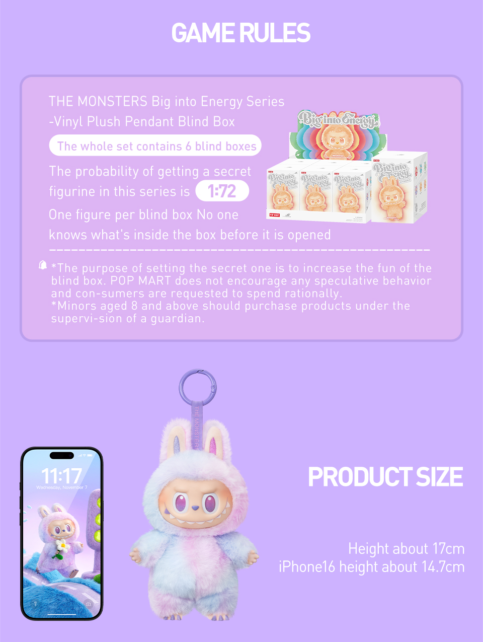 POP MART THE MONSTERS Big into Energy Series-Vinyl Plush