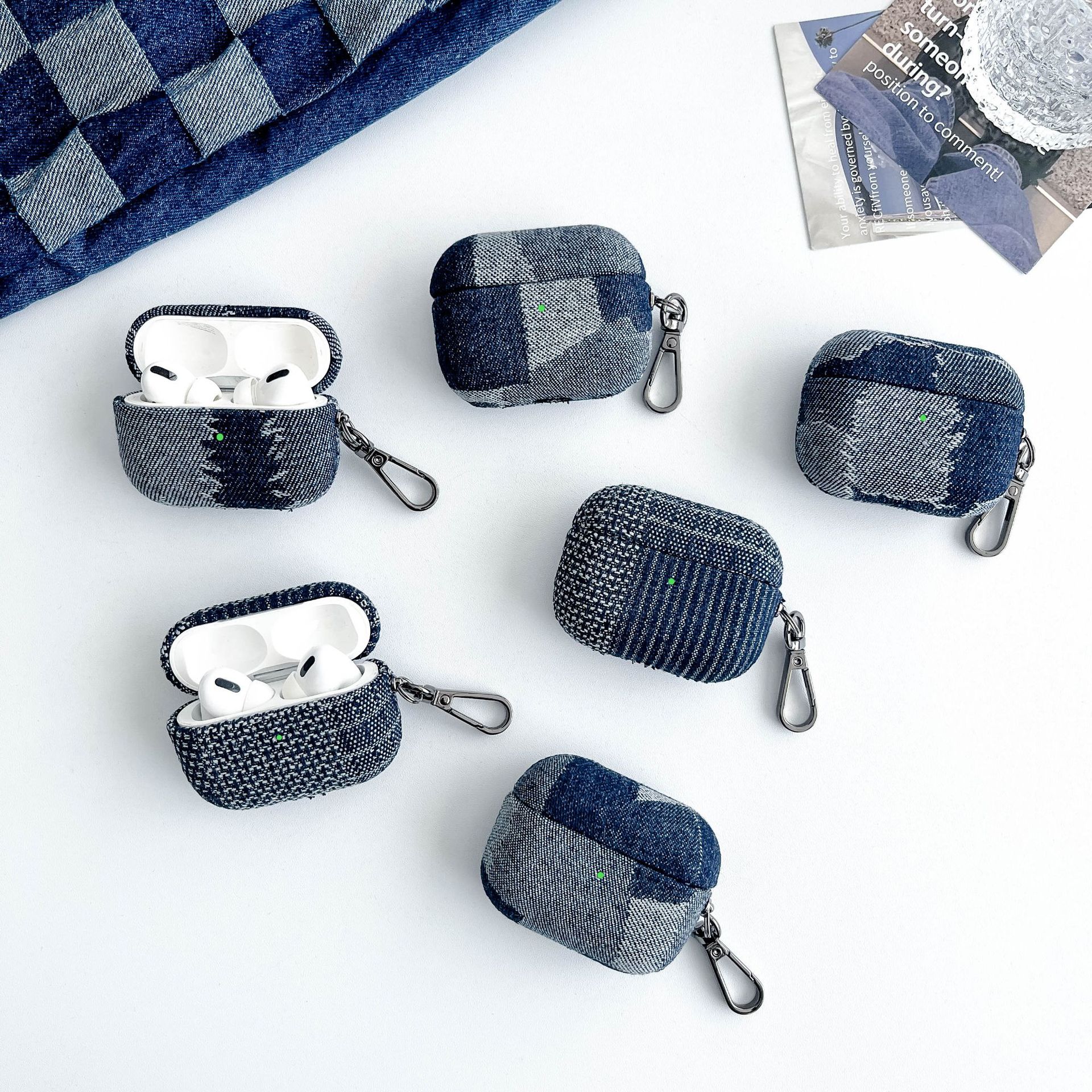 Case for Airpods 4 Case Comes with 1 Hooks Premium Denim Protective ...