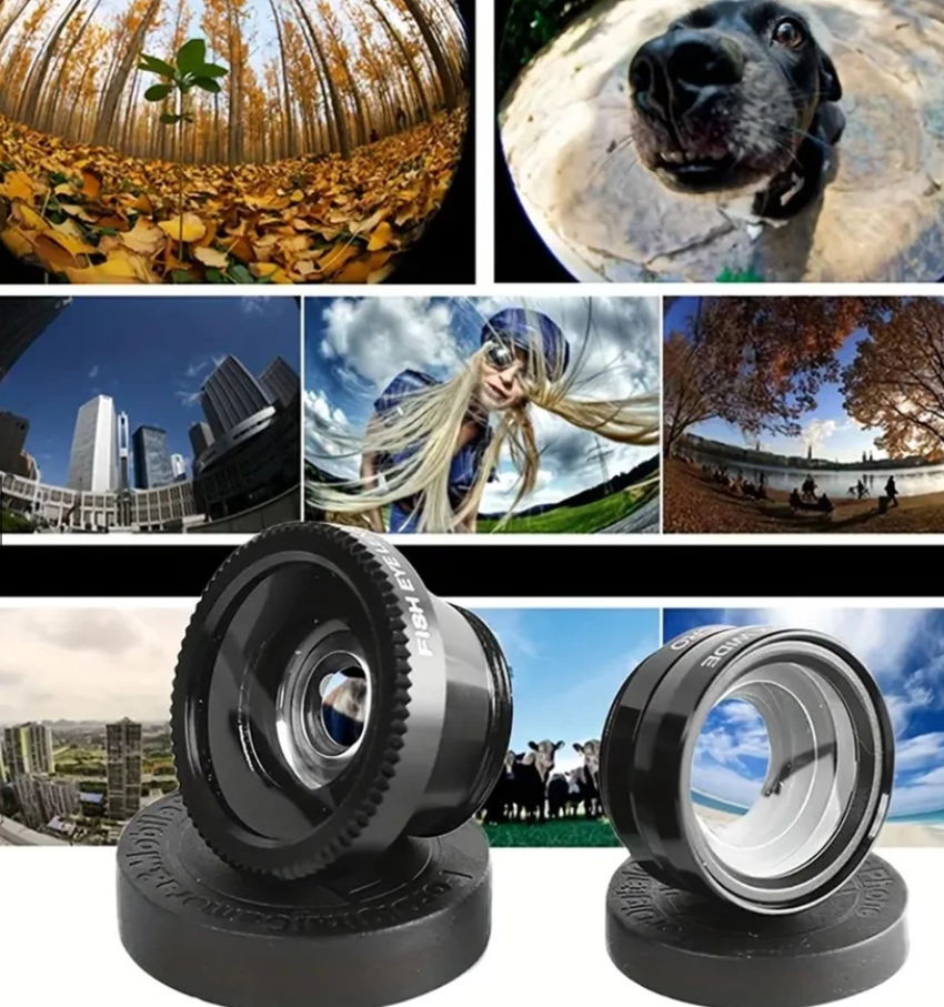 3-in-1 Mobile Lens Kit: 0.67X Wide Angle, Macro, Fish Eye for ...