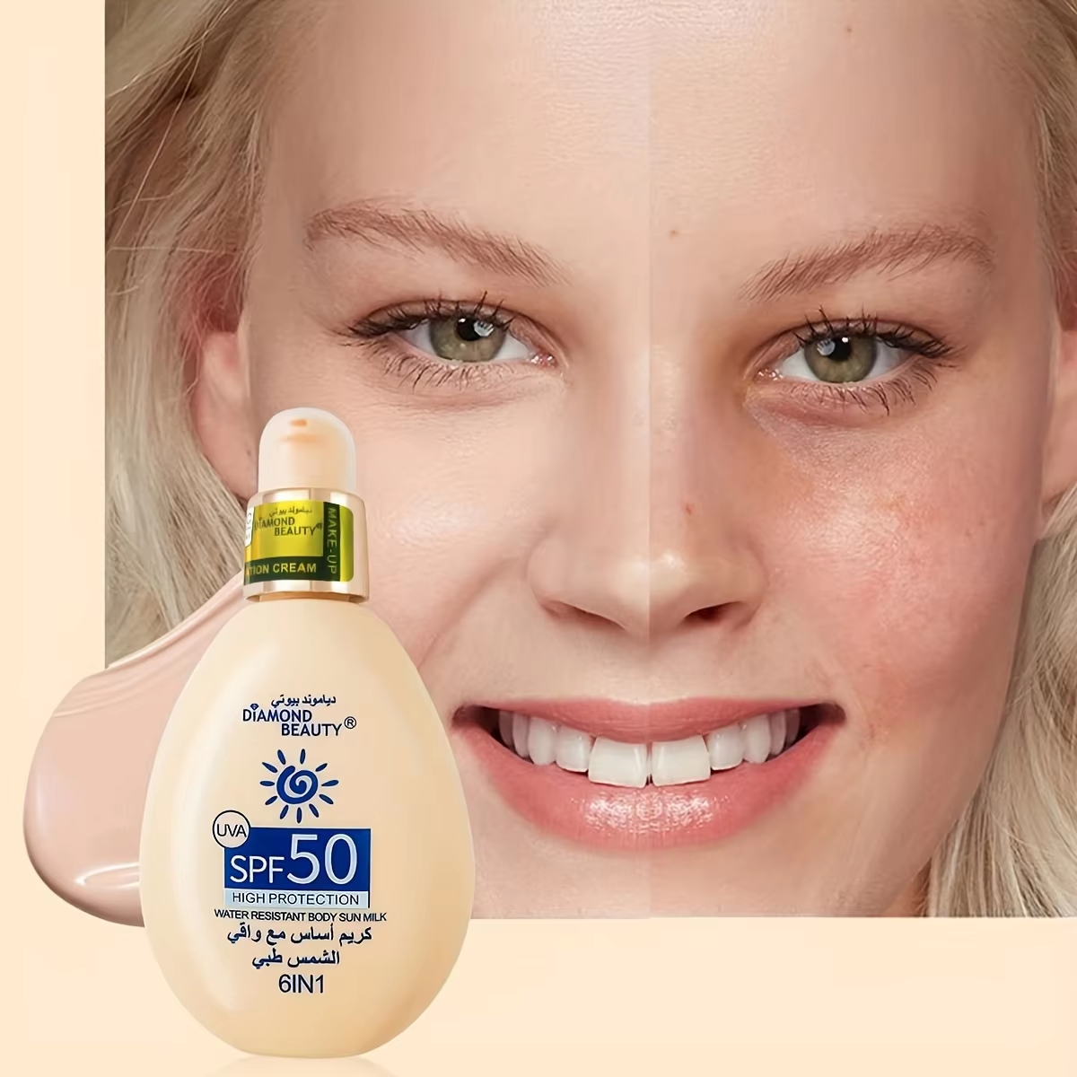 SPF 50 Liquid Foundation Sunscreen - Two-in-One UV Protection and Skin ...