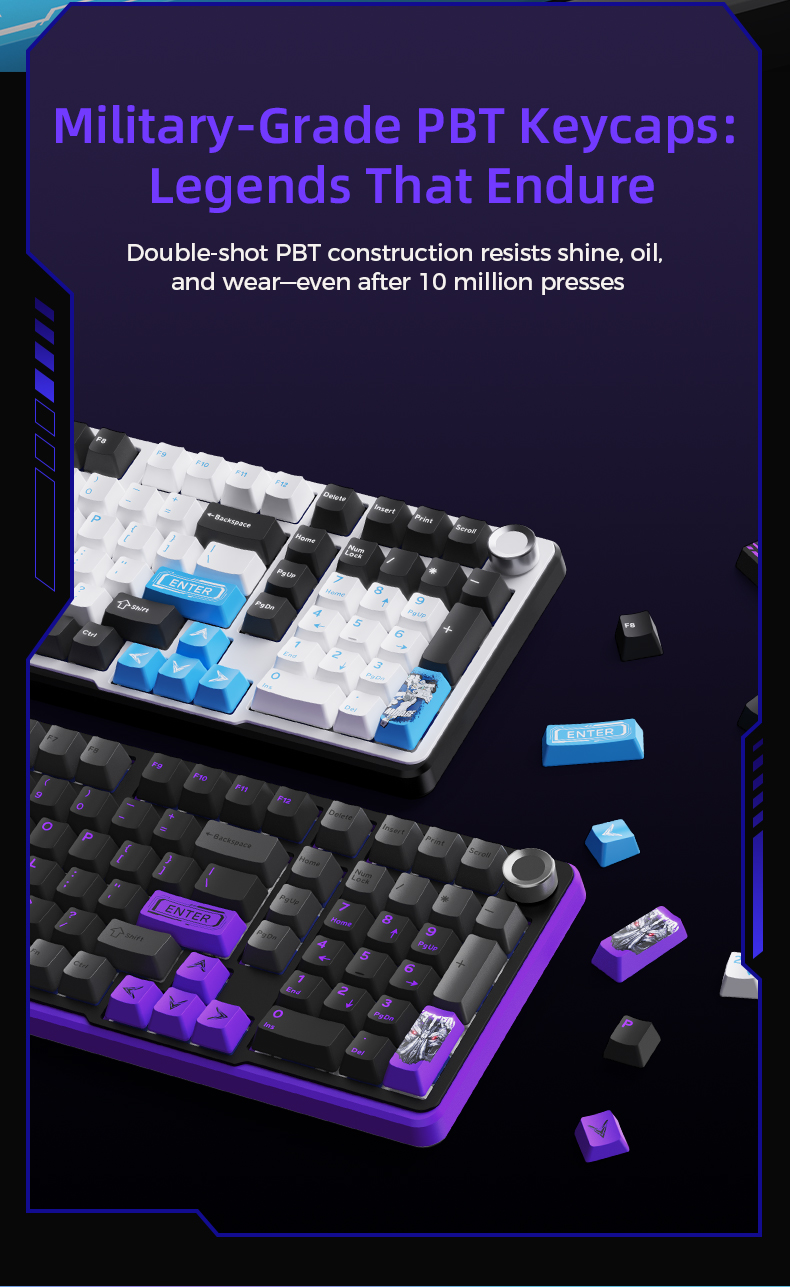 Transformers GK01 Mechanical Keyboard Hot-Swappable 101 Keys Tri-Mode ...