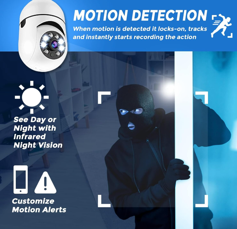 Wireless Security Camera Kit 360 Infrared Wifi Waterproof Rotates 360 ...