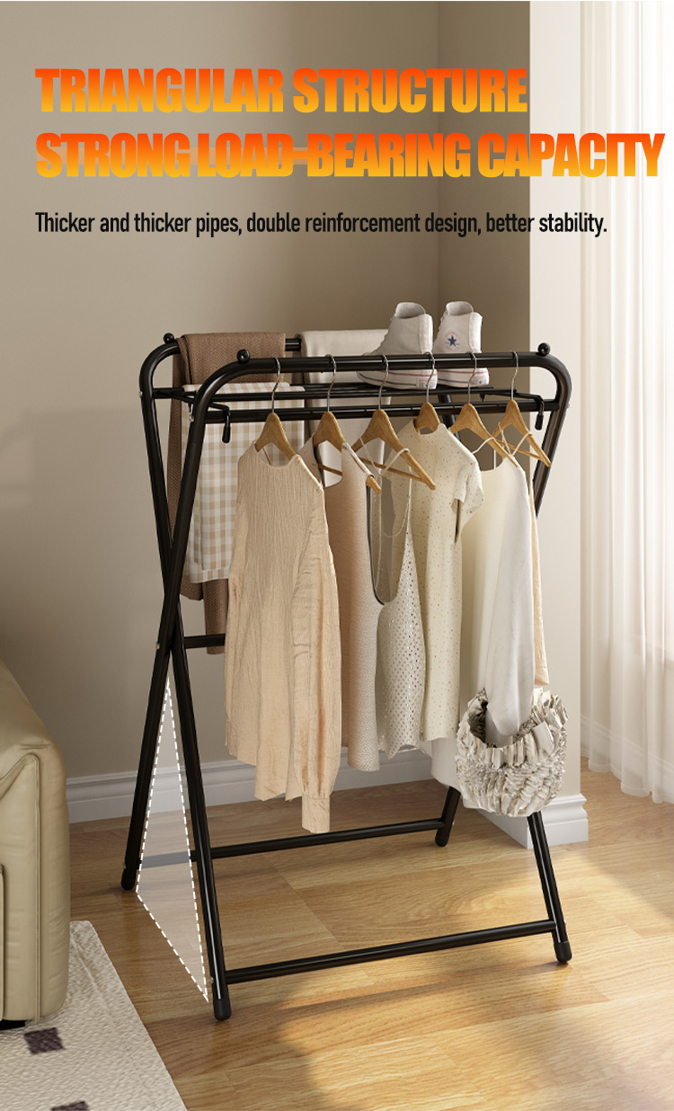 SG Stock Clothes Rack Balcony Drying Rack Bedroom Clothes Rack | Shopee ...