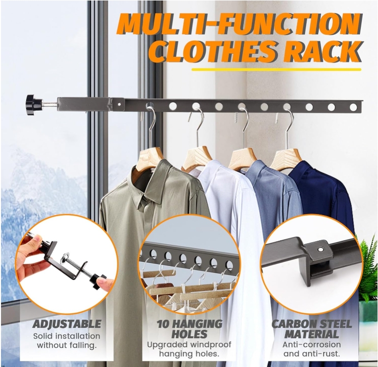 【SG READY STOCK】Foldable Clothes Drying Rack Aluminum Window Frame ...