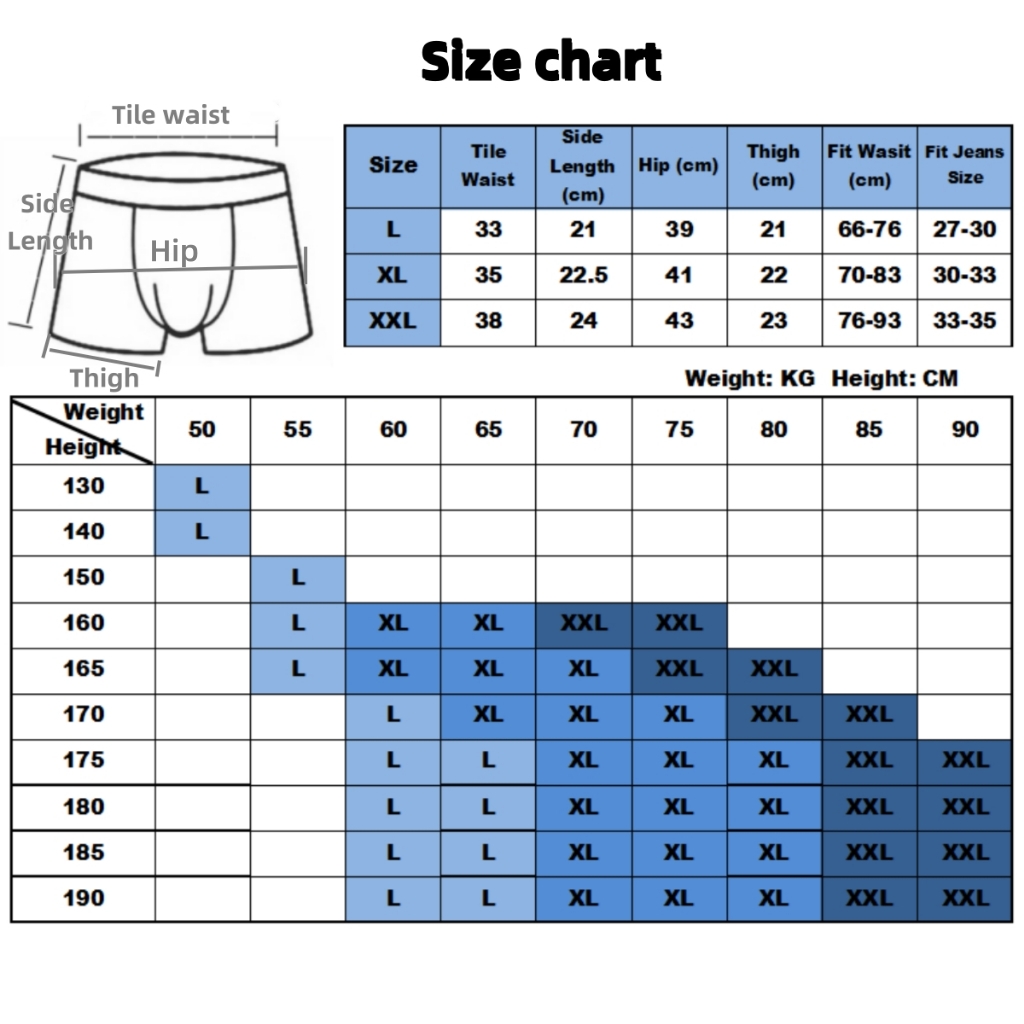 6Pcs Men's Boxer Trunks Plain Color Breathable Underwear Briefs for Man ...