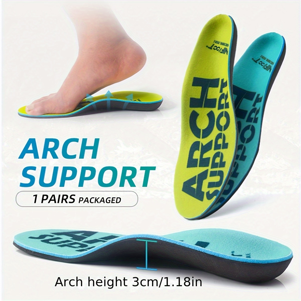 Dynamic Arch Support Insoles Plantar Fasciitis Relief Running Shoes ...