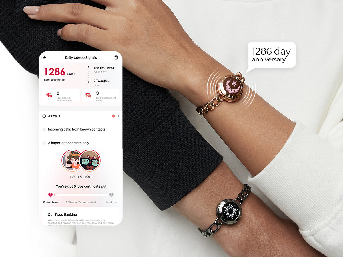TOTWOO Sun&Moon Touch Bracelets Long Distance Relationship