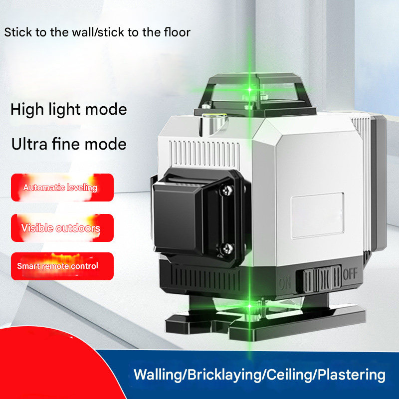 16 Line 4D Laser Level Green Light Self-Leveling 360° Rotary Cross Auto ...