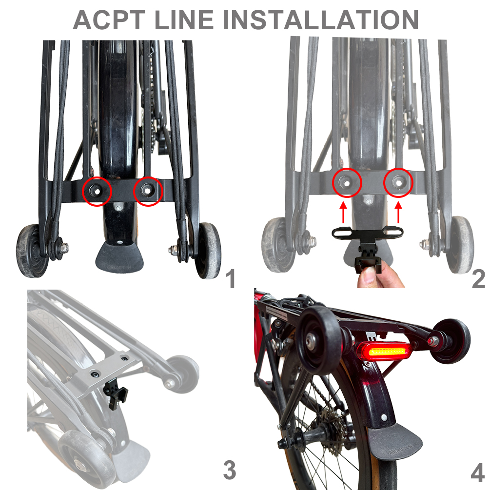 TWTOPSE Bicycle Rack Light Mount Set For Brompton Folding Bike A C P T ...
