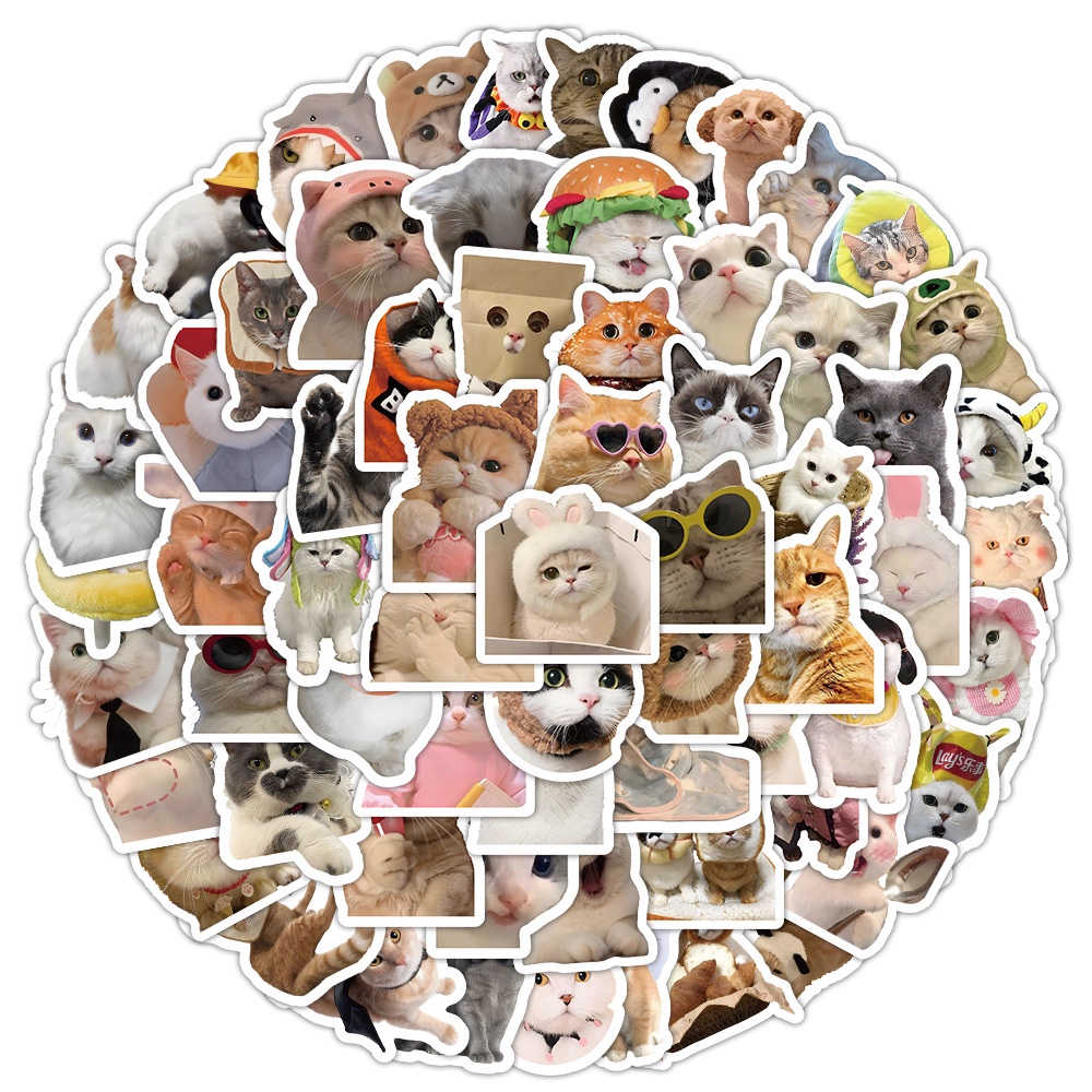 100pcs Waterproof Cat Stickers for Tumbler, Laptop, Phone – Funny Cat ...