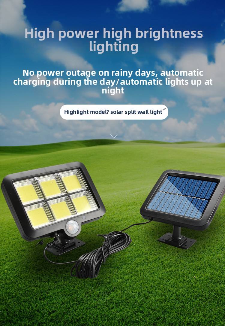 New solar split body induction lamp, outdoor waterproof LED wall and