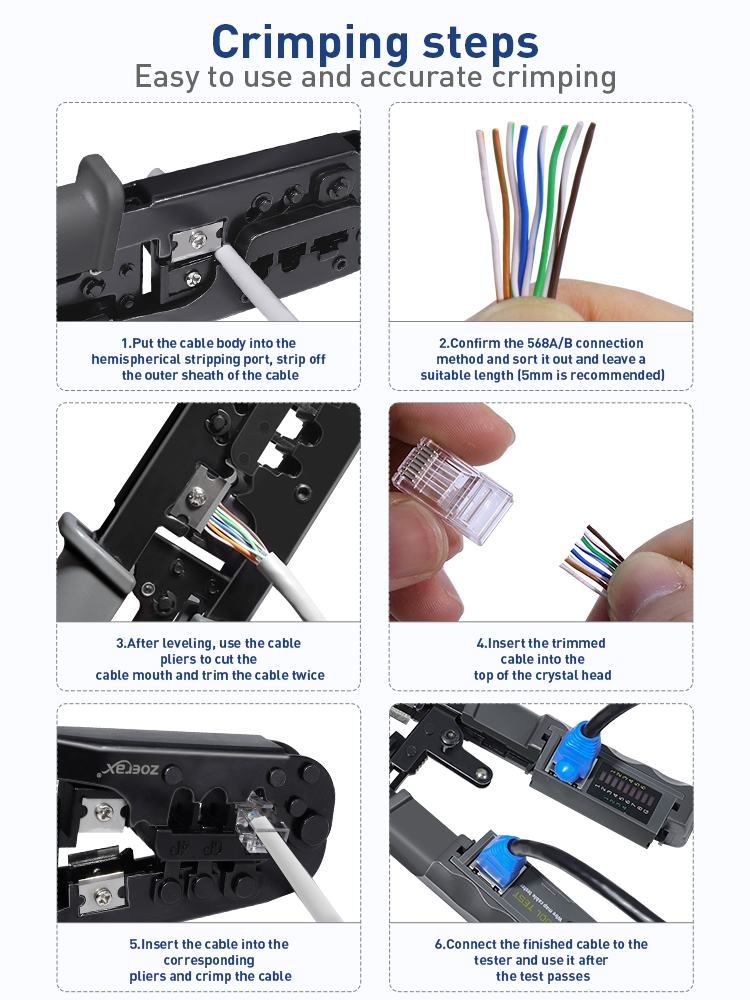 ZoeRax [All in One Cable Tester Crimper] for RJ45 RJ12 RJ11/Cat 5/Cat6 ...