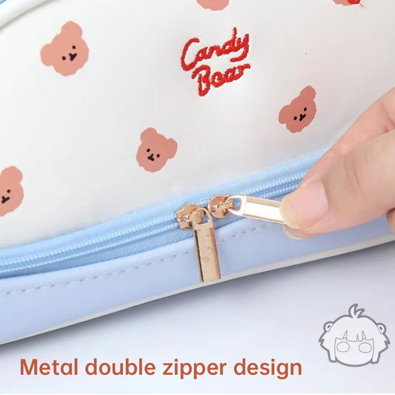 CICIMELON 2 Pencil Case Large Capacity Pen Pouch 3 Compartment Pen Bag For School Teen Girl Boy Men Women
