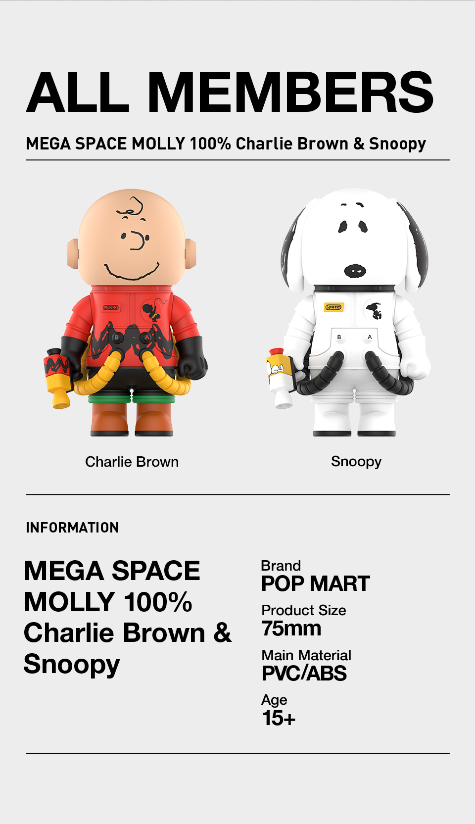 アメコミ MEGASPACE MOLLY 100%CharlieBrown &Snoopy Amazon.co.jp: POP MART MEGA SPACE MOLLY 100% Charlie Brown