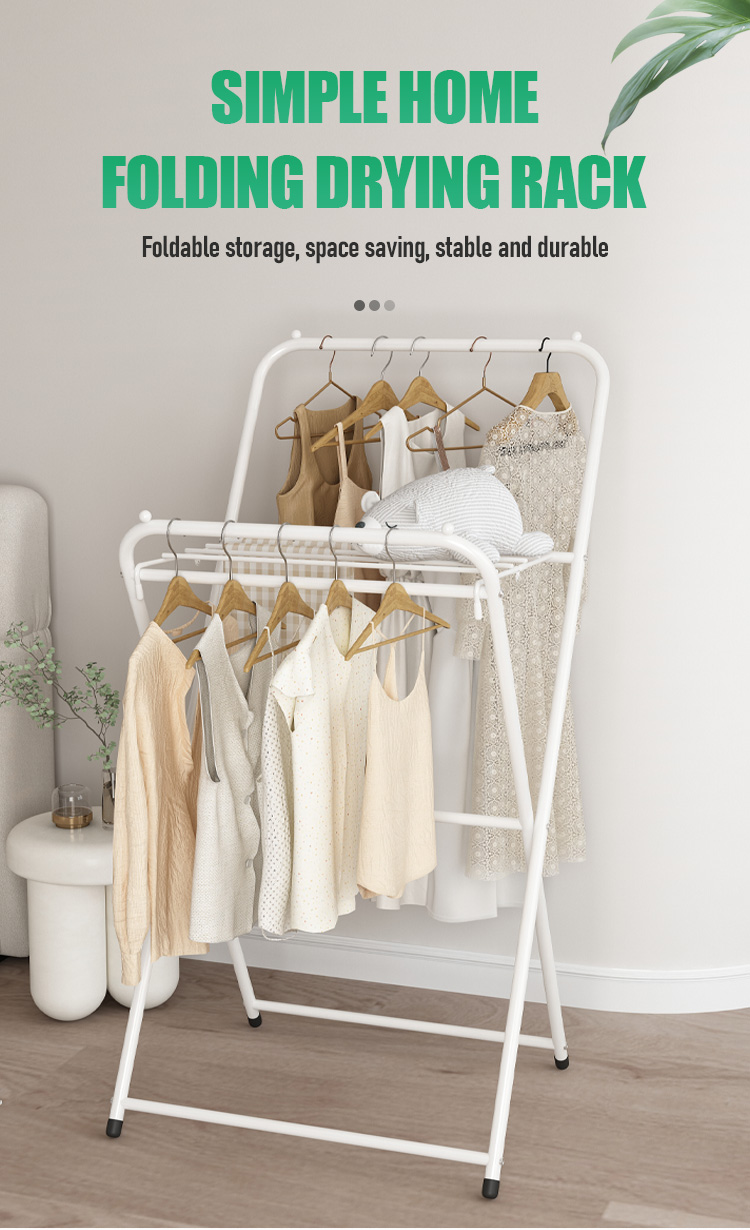 SG Stock Home Balcony Clothes Rack Foldable Rack Storage Clothes Rack ...