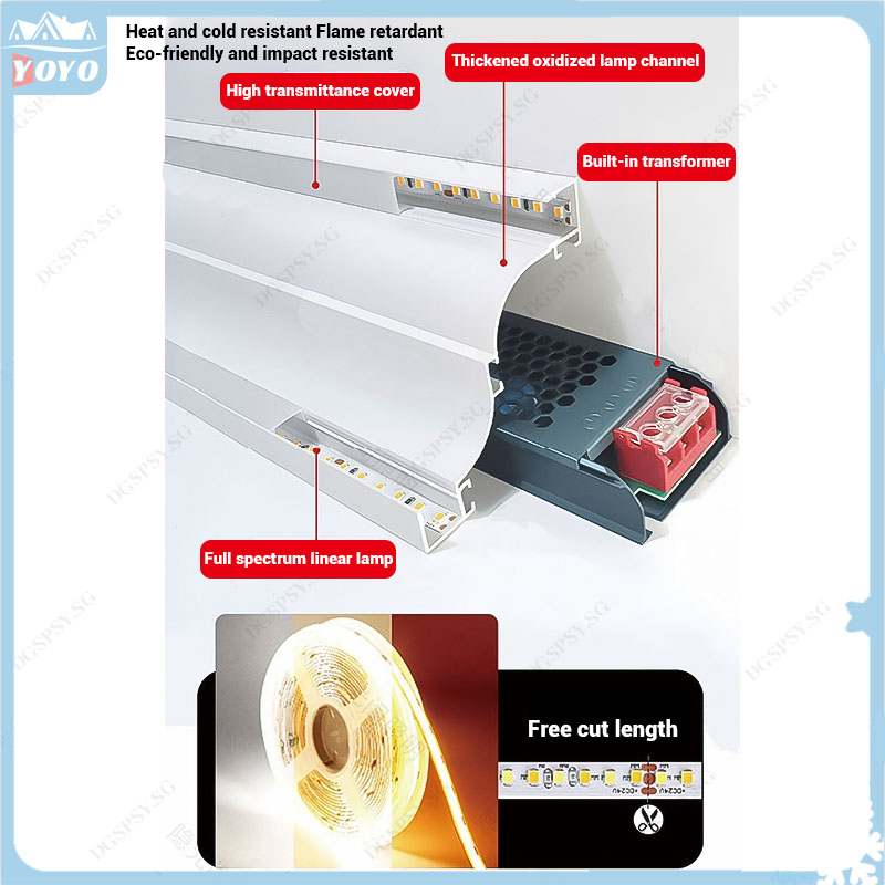 Ceiling-free double-sided light-emitting lamp groove hidden tube ...