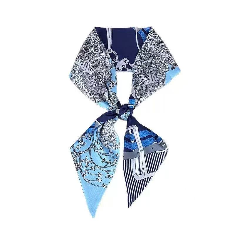 145 CM Narrow Long Scarf Decorative Triangular Silk Scarf For Women ...