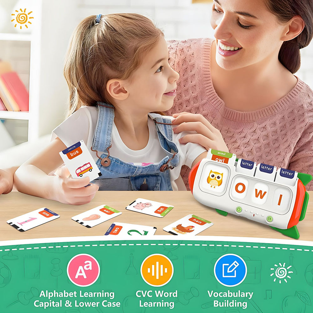 Spell & Math Talking Flash Cards for Kids 3-6, Educational Toys with ...