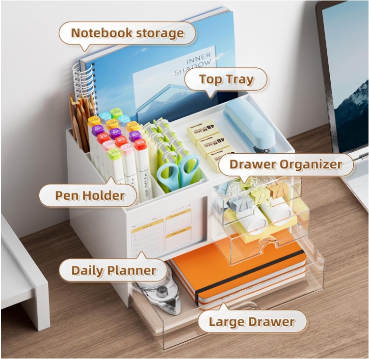 【SG READY STOCK】Multifunction Desktop Drawer Storage Box Stackable ...