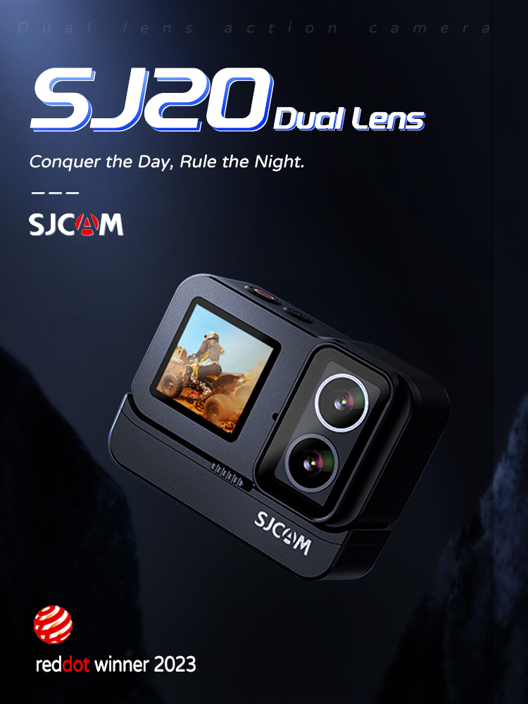 SJCAM SJ20 Action Kamera 4K - Dual-Lens Sportkamera Mit Magnet-Halterung Und 8H Selfie-Stick