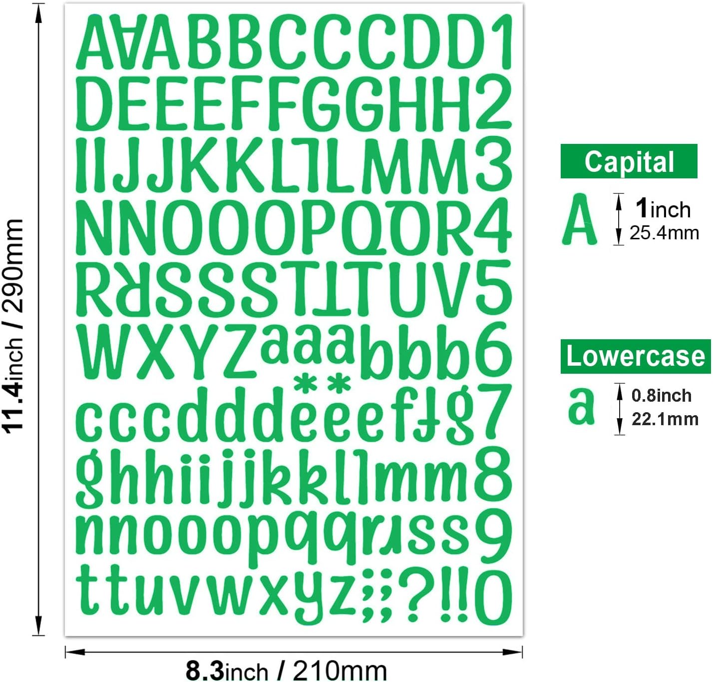 1512pcs/12 Sheets Vinyl Letter Stickers Waterproof Numbers Sticker ...