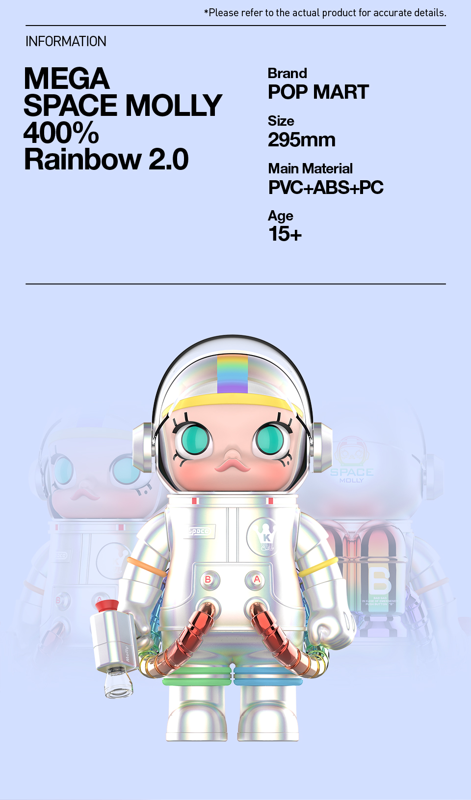POP MART MEGA SPACE MOLLY 400% Rainbow 2.0 | Shopee Singapore