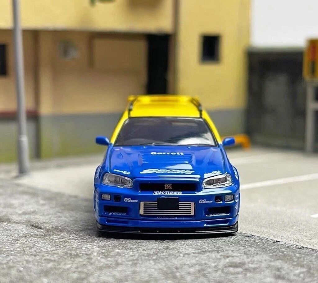 SW 1 64 JDM GTR R34 Stagea Spoon Wagon Sports Model Diecast Collect Car ...