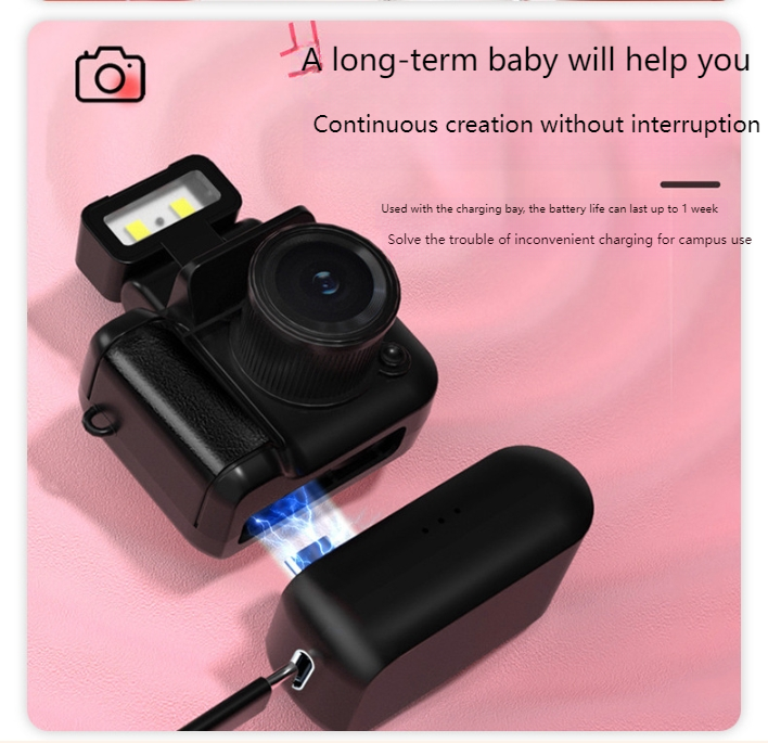 PURAIN Y4000 HD Retro CCD 1080P Mini Camera With Flash Lamp And Battery ...