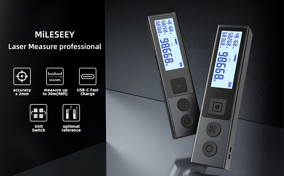 Mileseey M120Pro Laser Distance Meter 40M Bluetooth compact and ...