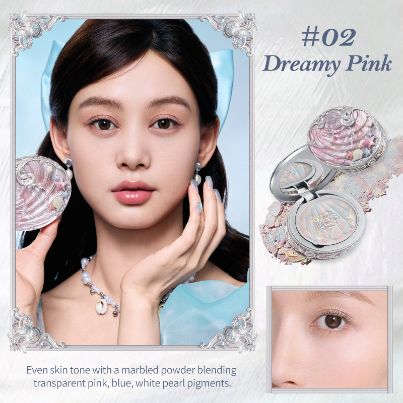 Flower Knows Shell's Jewel Collection Baked Setting Powder Natural Look ...