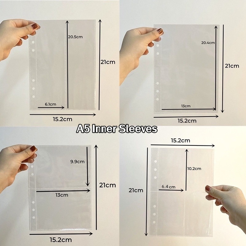 Photo Storage Bag A5 Binder Sleeves 1/2/4P Photo Album Refill Inner ...