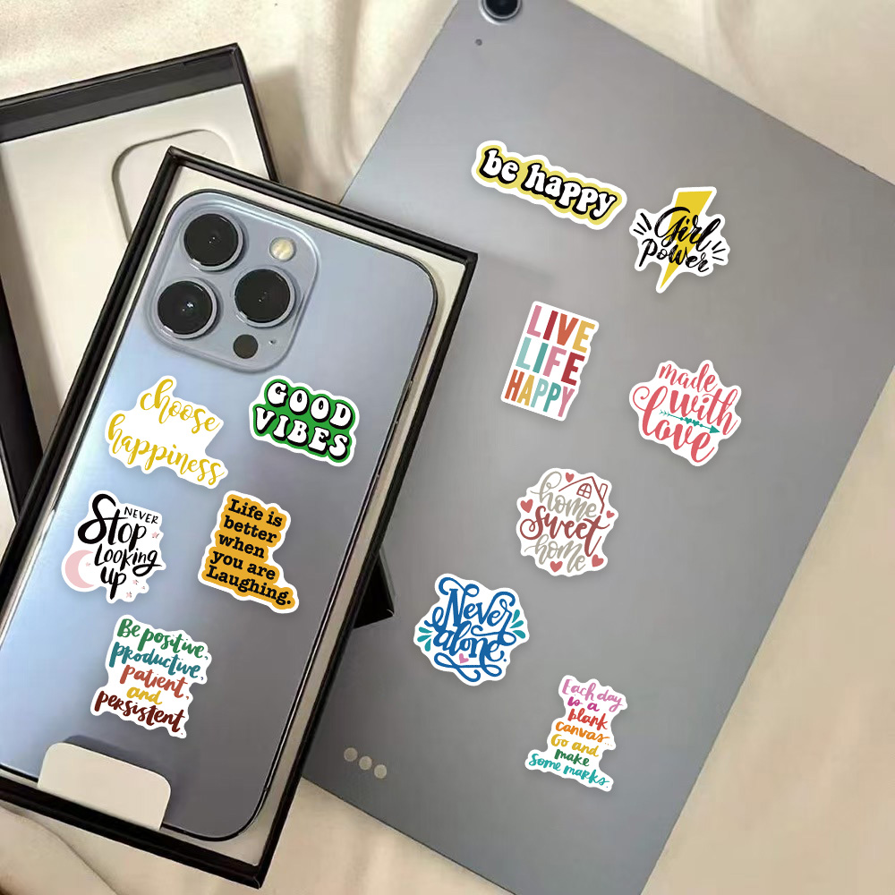 50PCS Inspirational Quote Stickers - Waterproof Vinyl Decals for ...