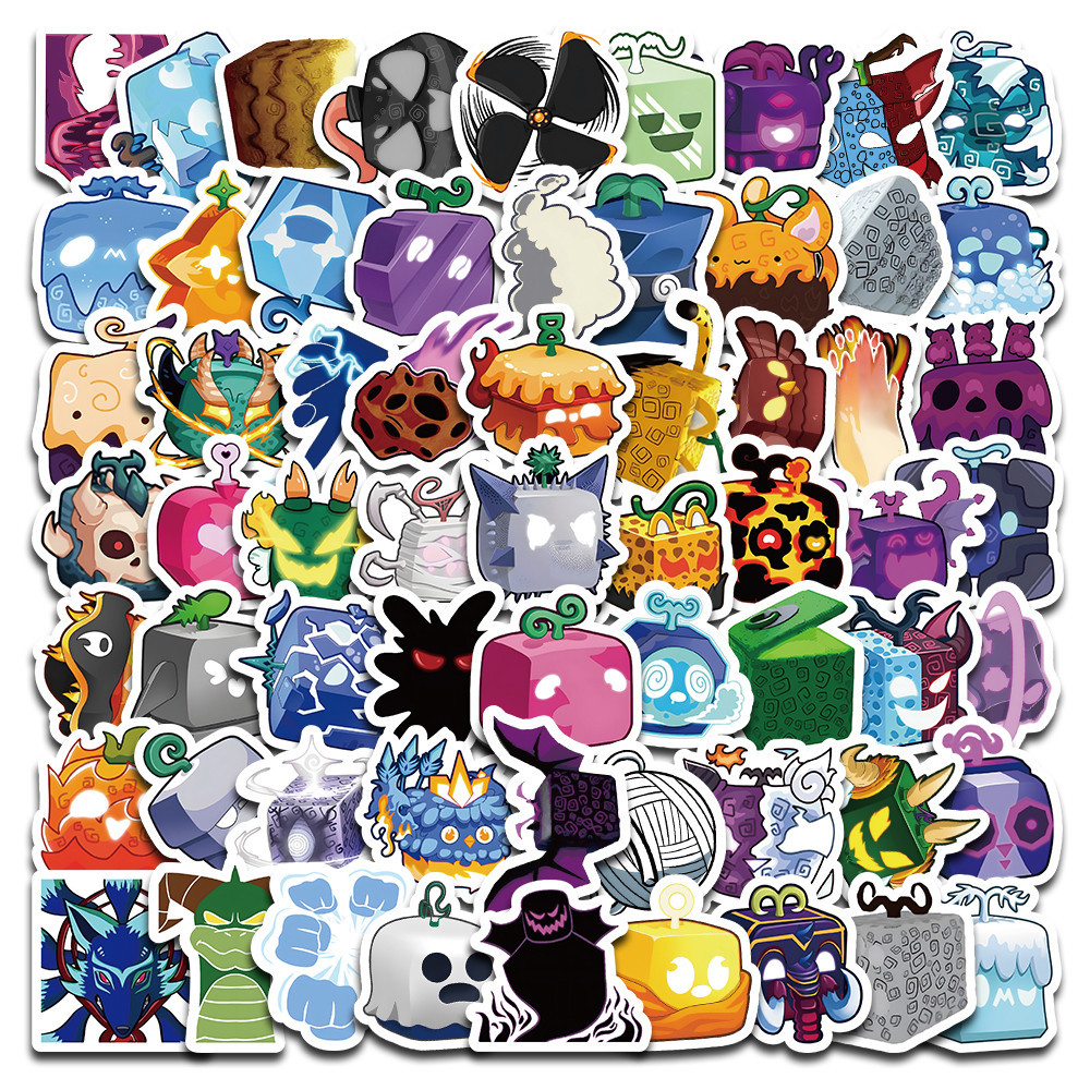 Set of 104 Blox Fruits Stickers - Waterproof Vinyl Decals for Helmet ...