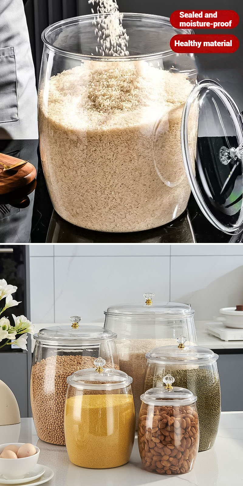 Rice tank rice storage barrel insect-proof moisture-proof sealing ...