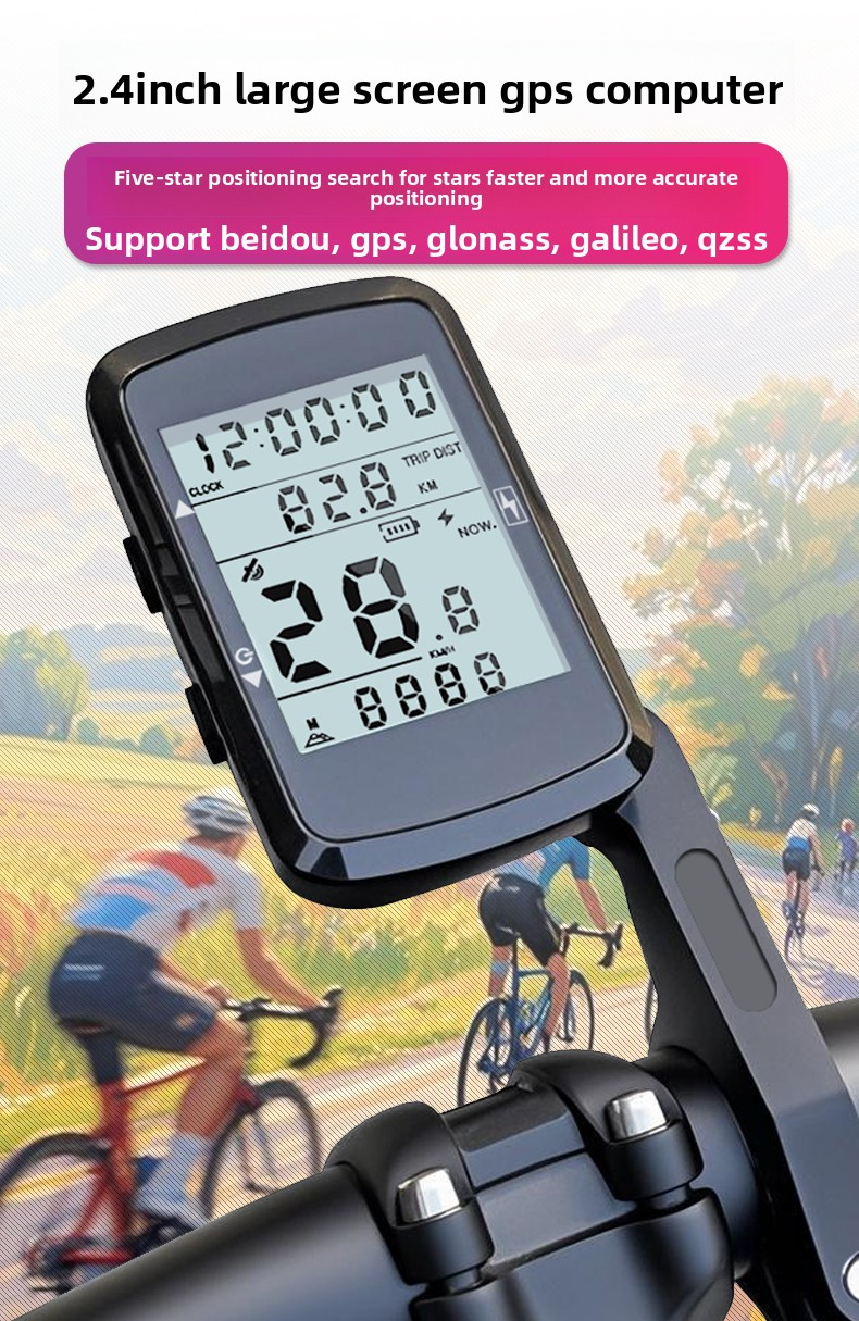 Wireless GPS Bike Computer Ultralight Road Bicycle Speedometer 2.4 Inch ...