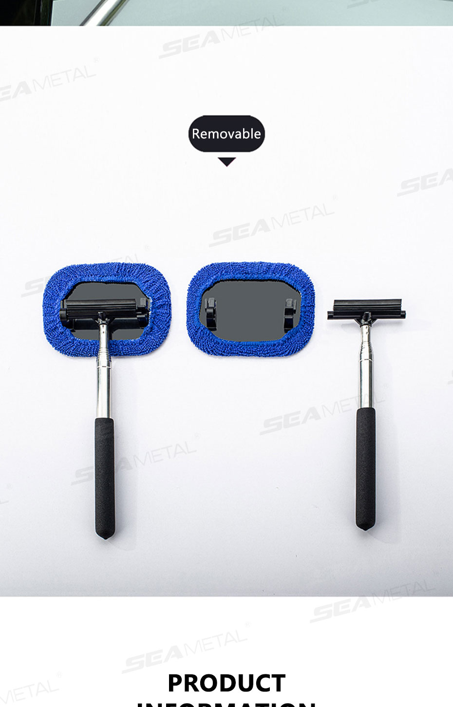 SEAMETAL 180° Extendable Car Windshield Cleaner Stick Glass Wiper ...