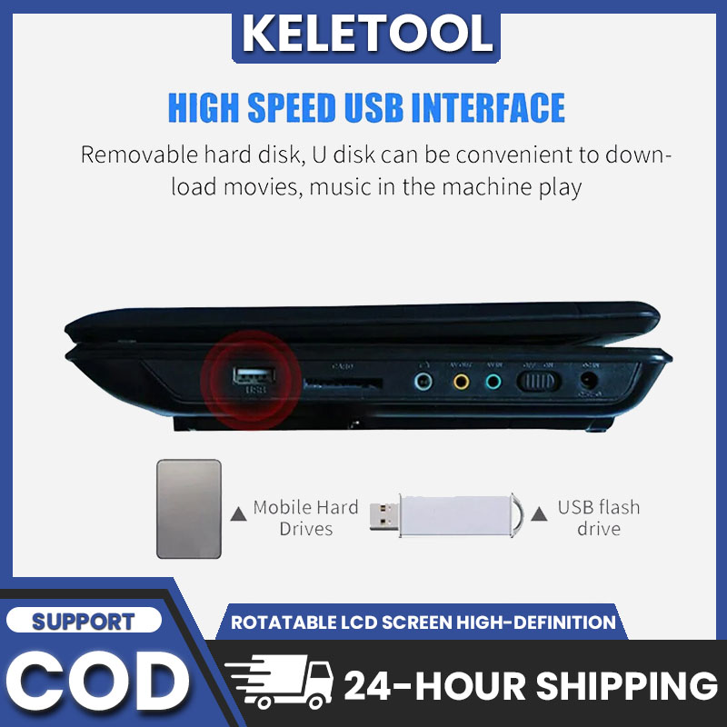 9.8‘’ Screen DVD Player Portable Card insertion Game Video Disc Player ...