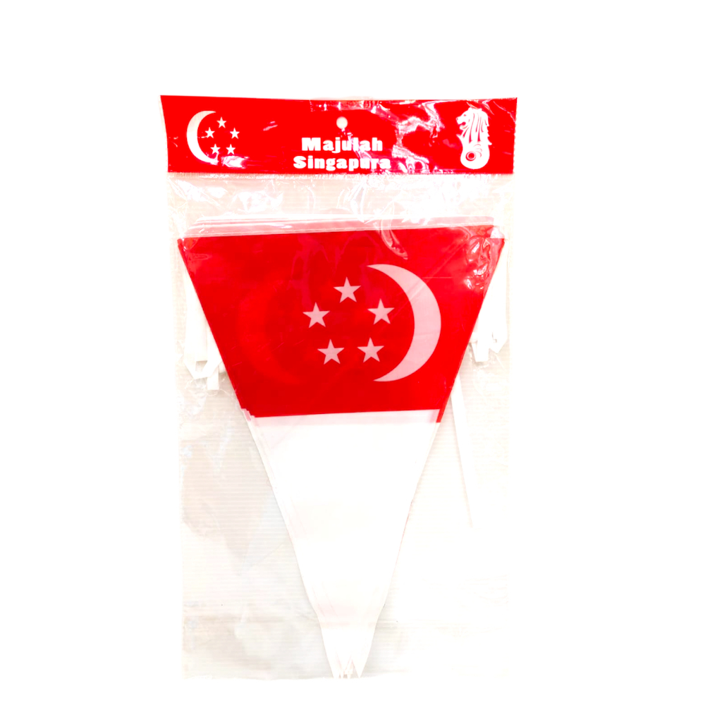 LOCAL SELLER Singapore Triangular Flag 14*18cm NDP National Day Red ...