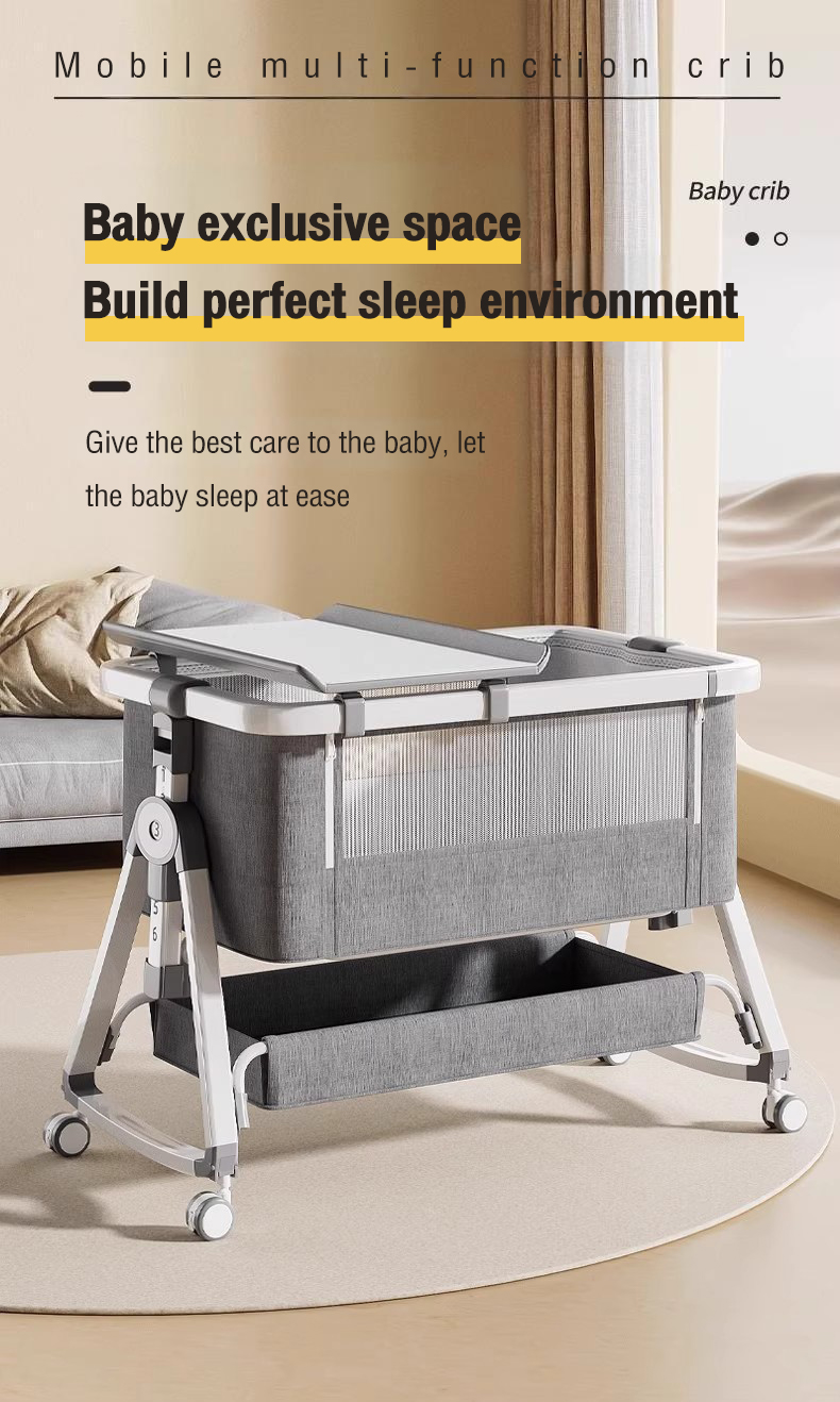 Baby crib Multifunctional foldable removable portable newborn cradle ...