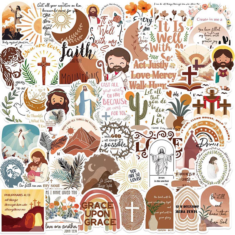 50pcs Bible Proverbs Holy Bible Jesus Christian Religion Sticker ...