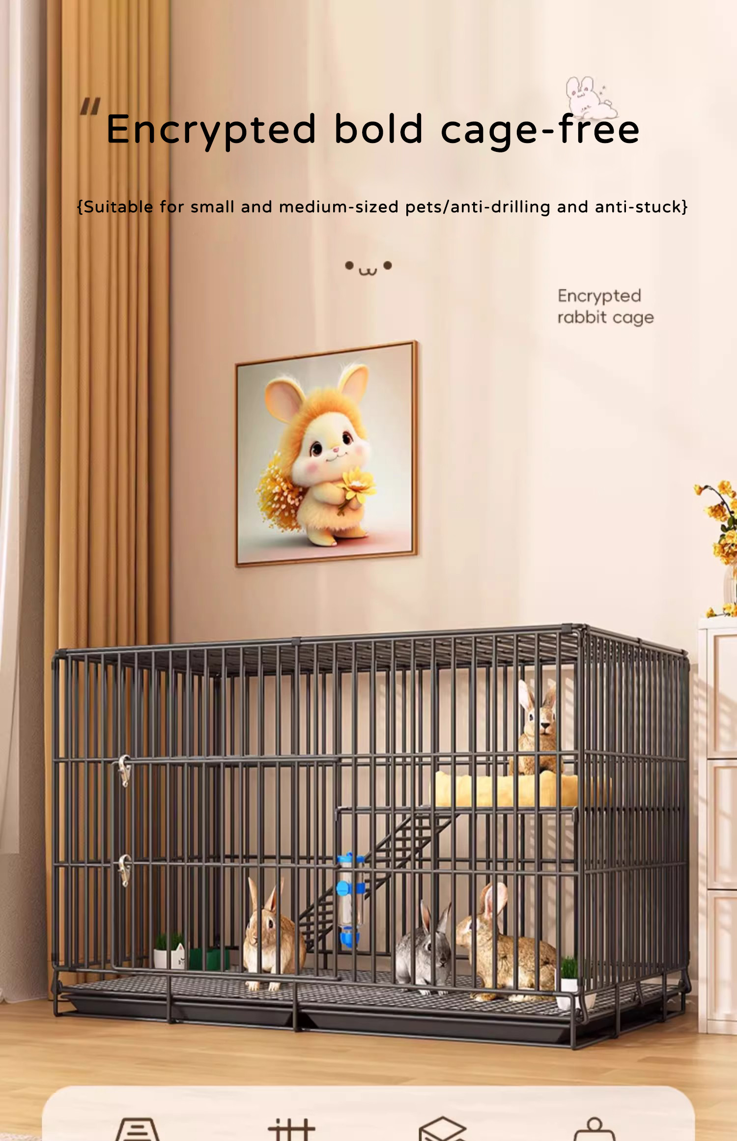 Fold Rabbit cage Cat cage rabbit house Pet Cage Bird cage No ...