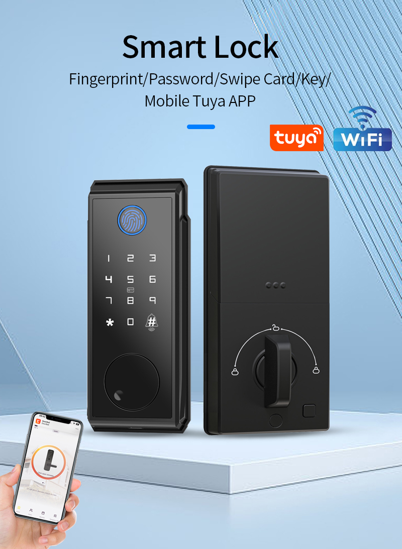 Wifi Tuya Tamper Proof Fingerprint Smart Lock Keyless Entry Keypad ...