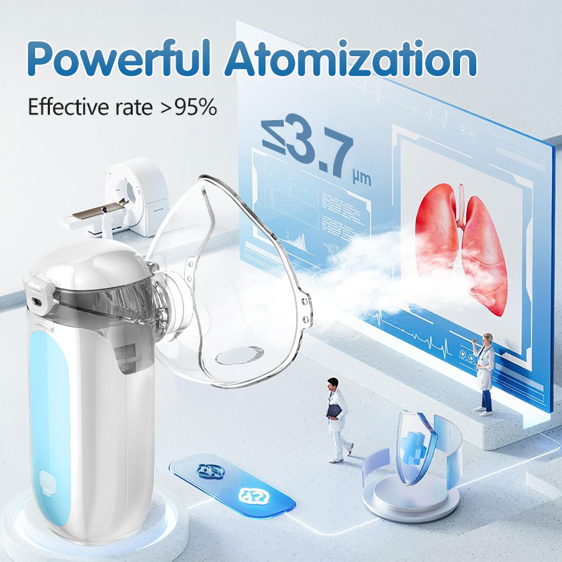 Mini Ultrasonic Nebulizer Inhaler, Silent Operation, Adjustable Mist ...