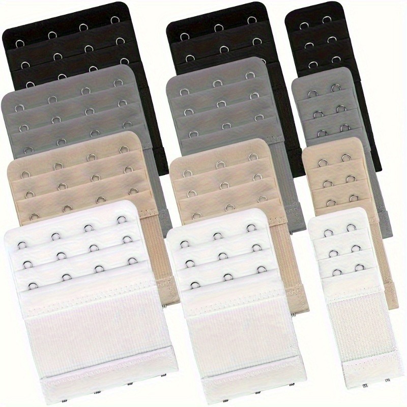 Set of 12 Bra Extension Clips - Adjustable Stretch Back Fasteners for ...