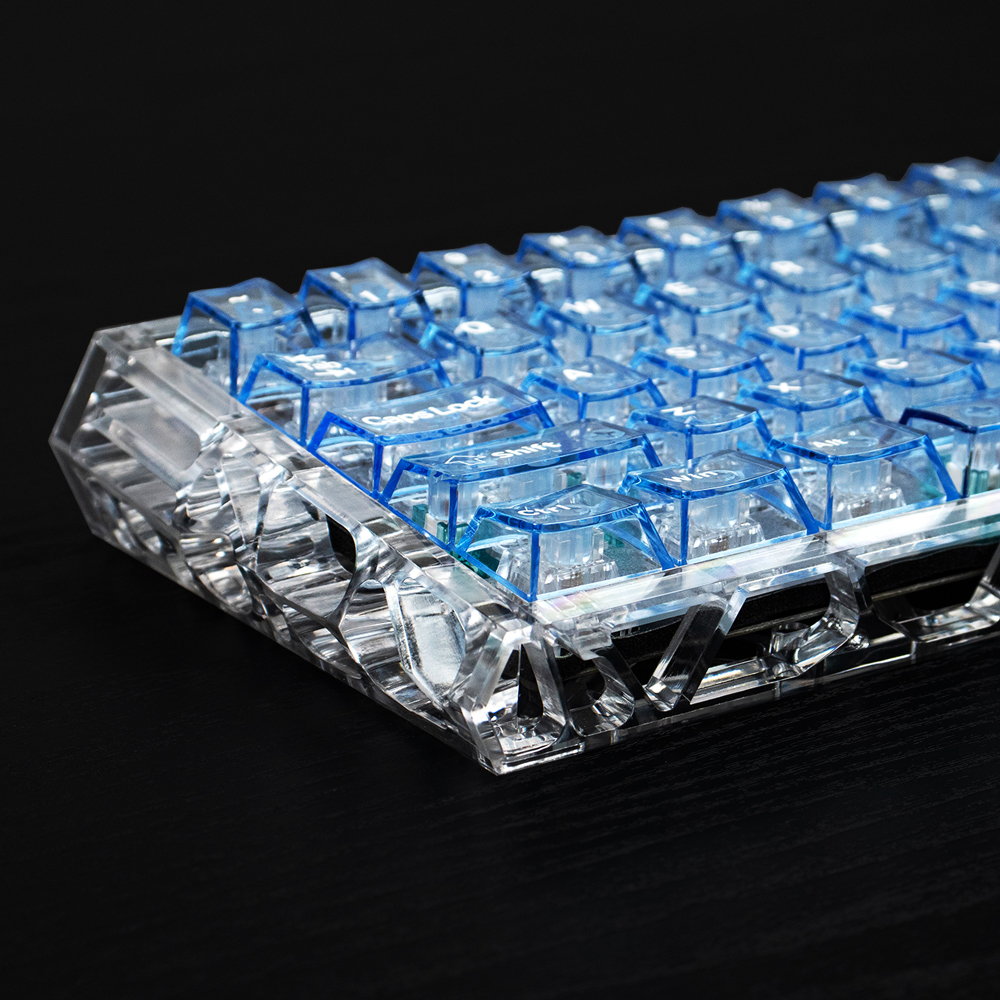 Blue Crystal Transparent Keycaps 128Keys/Set PC Material Cherry Profile ...