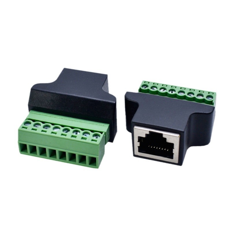 8 Pin RJ45 Connector Adapter with Screw Terminal for DVR CCTV RJ45 Male ...