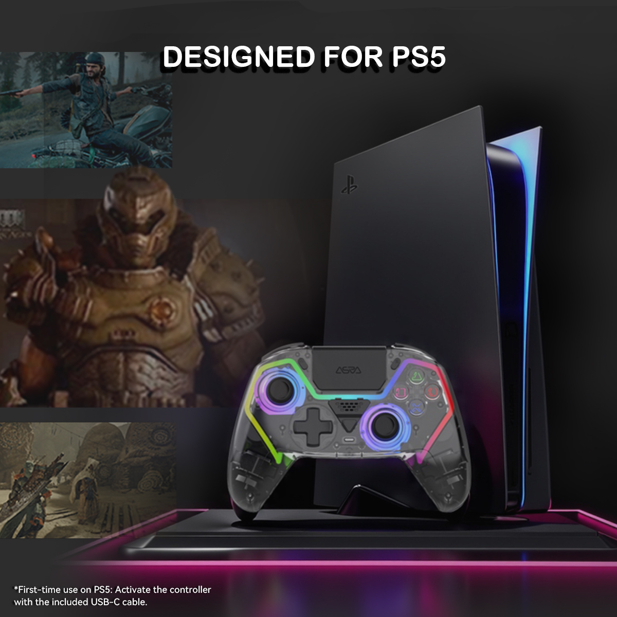 【NEW】ASRVA SG-X PS5 Wireless Gaming Controller with RGB,Hall Effect ...