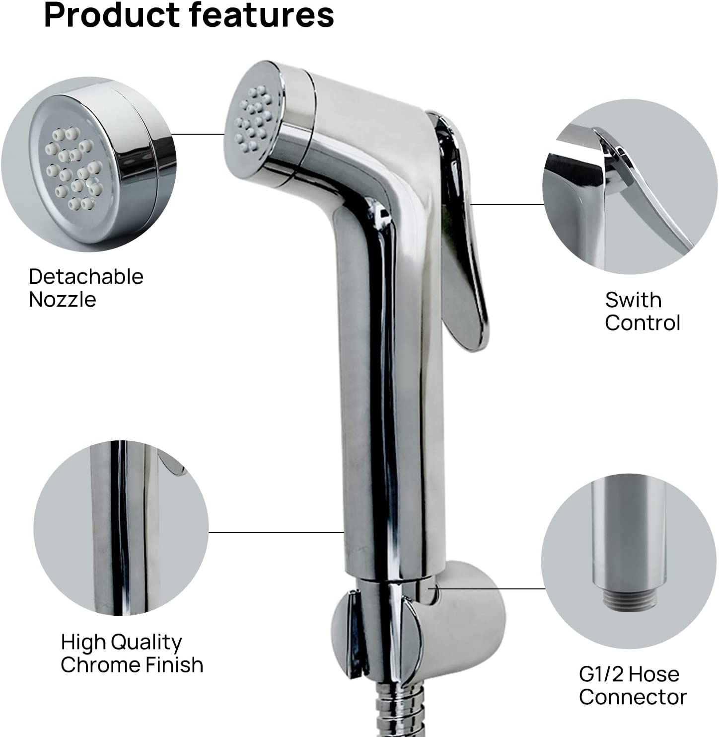 JOMOO Bidet Spray Set for Toilet Wall Mounted Bathroom Handheld Toilet ...